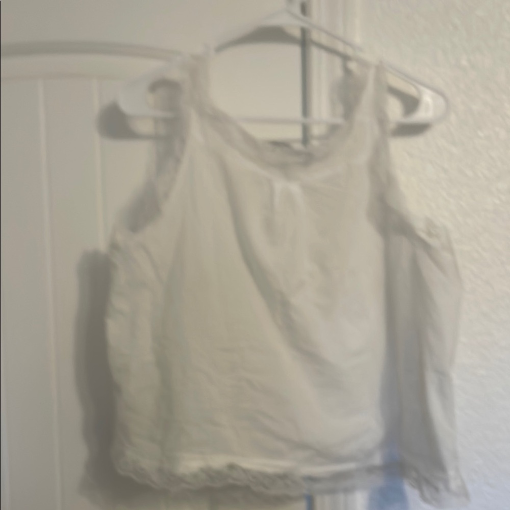 Cream Buttoned Tie Front Tank Top - Picture 2 of 2